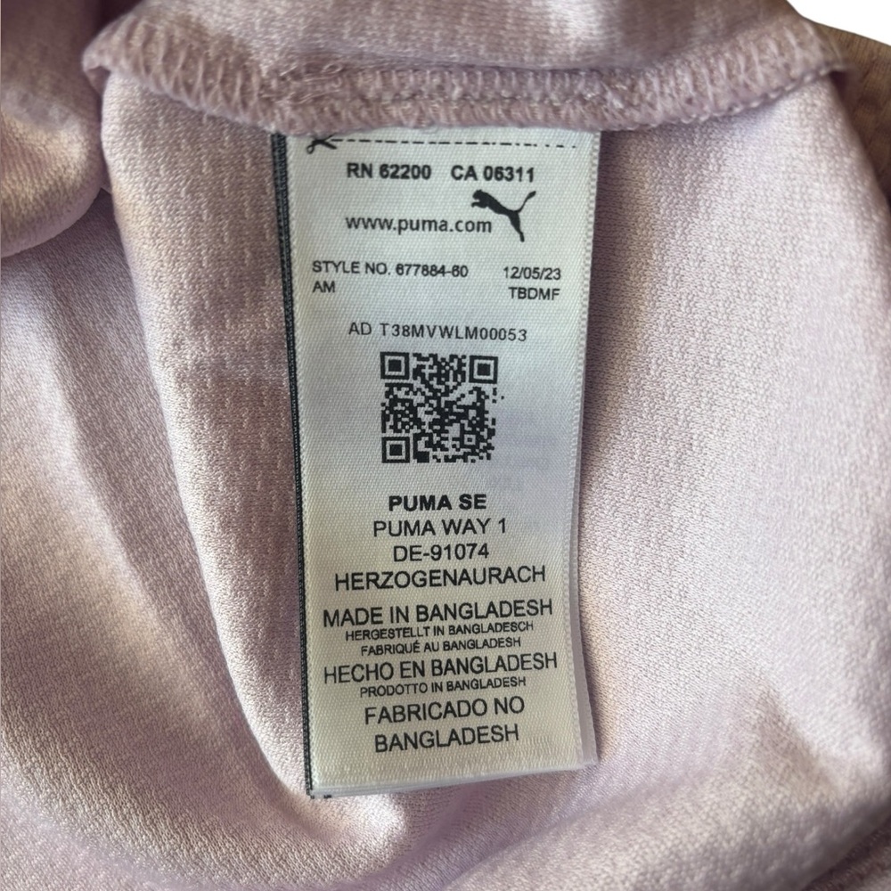 Puma Light Pink Crop Boxy Fit Polo Shirt - Picture 4 of 6